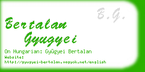 bertalan gyugyei business card